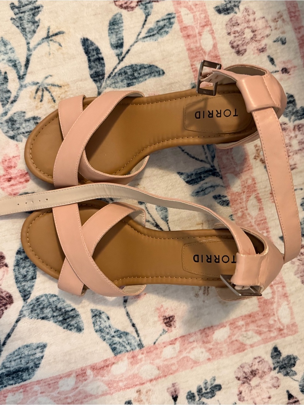 torrid Blush Pink Cross-Strap Ankle Buckle Sandals